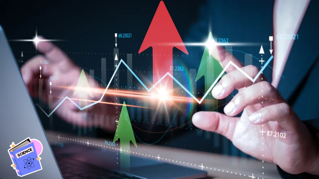 Hand interacting with digital data on laptop screen, showcasing growth and metrics in Life Sciences Digital Marketing.