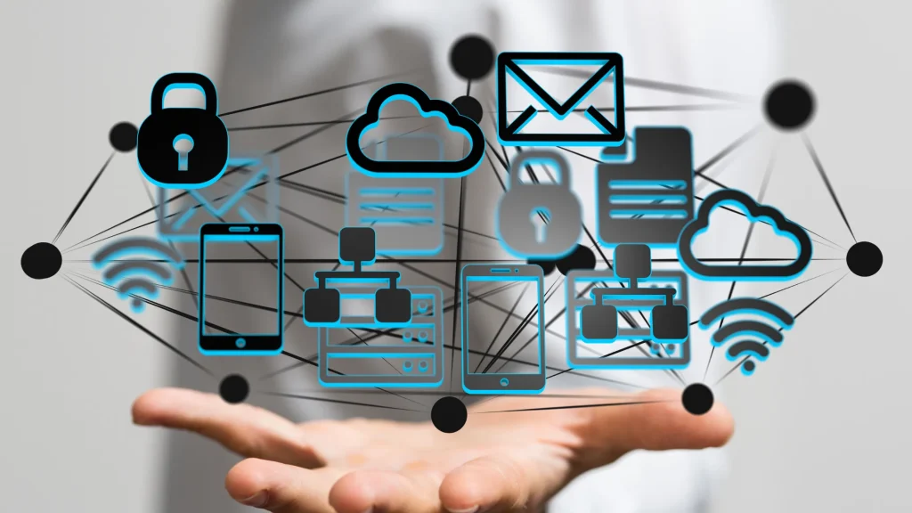 Floating SEO icons, emphasizing the dynamic nature of Open Source SEO Software in enhancing website optimization.