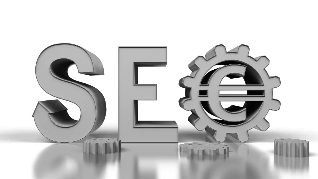 SEO tools with gears and magnifying glass, representing the power of Open Source SEO Software for optimization.